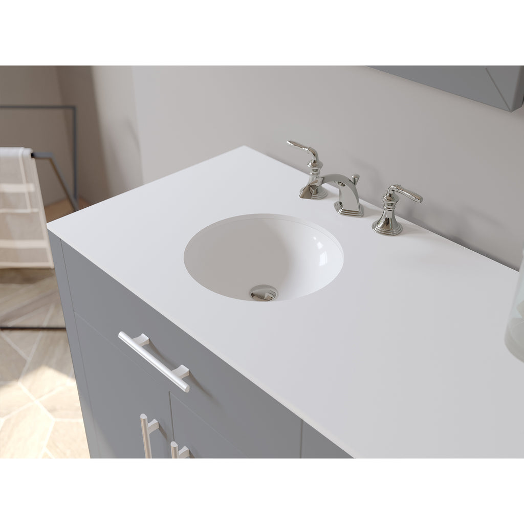 72 Inch Gray Solid Wood and Porcelain Double Vanity Set