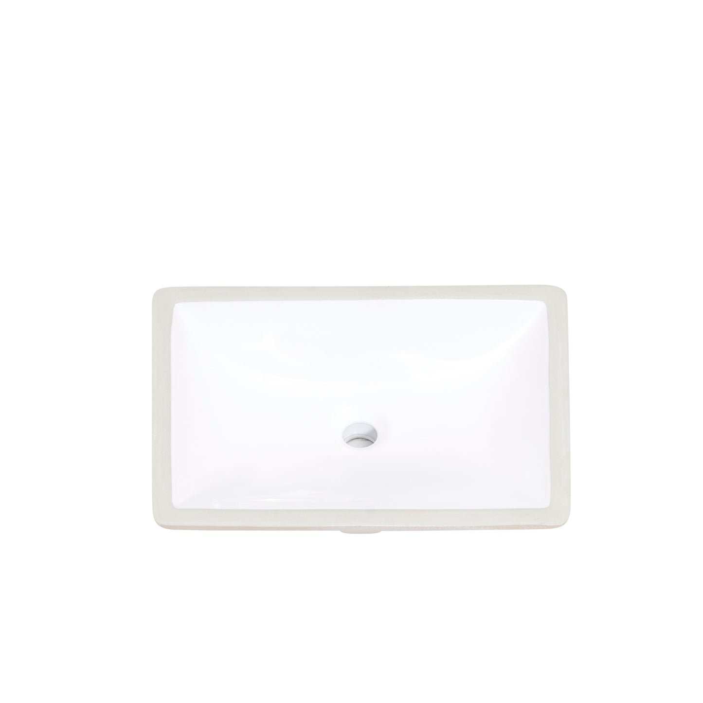 20 in. Retegular White Finish Ceramic Undermount Vanity Sink