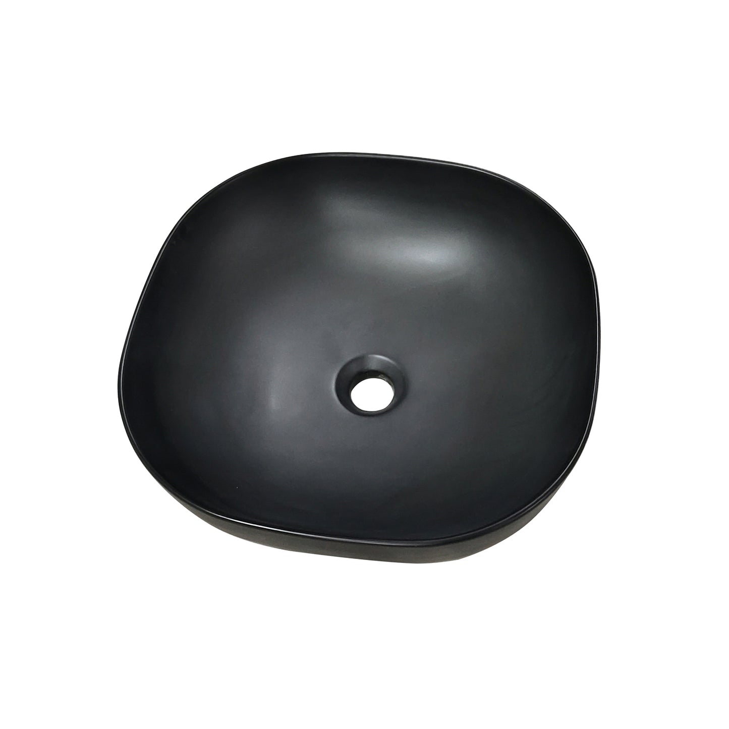 Zion 16 in. Square Black Finish Ceramic Bathroom Vanity Sink