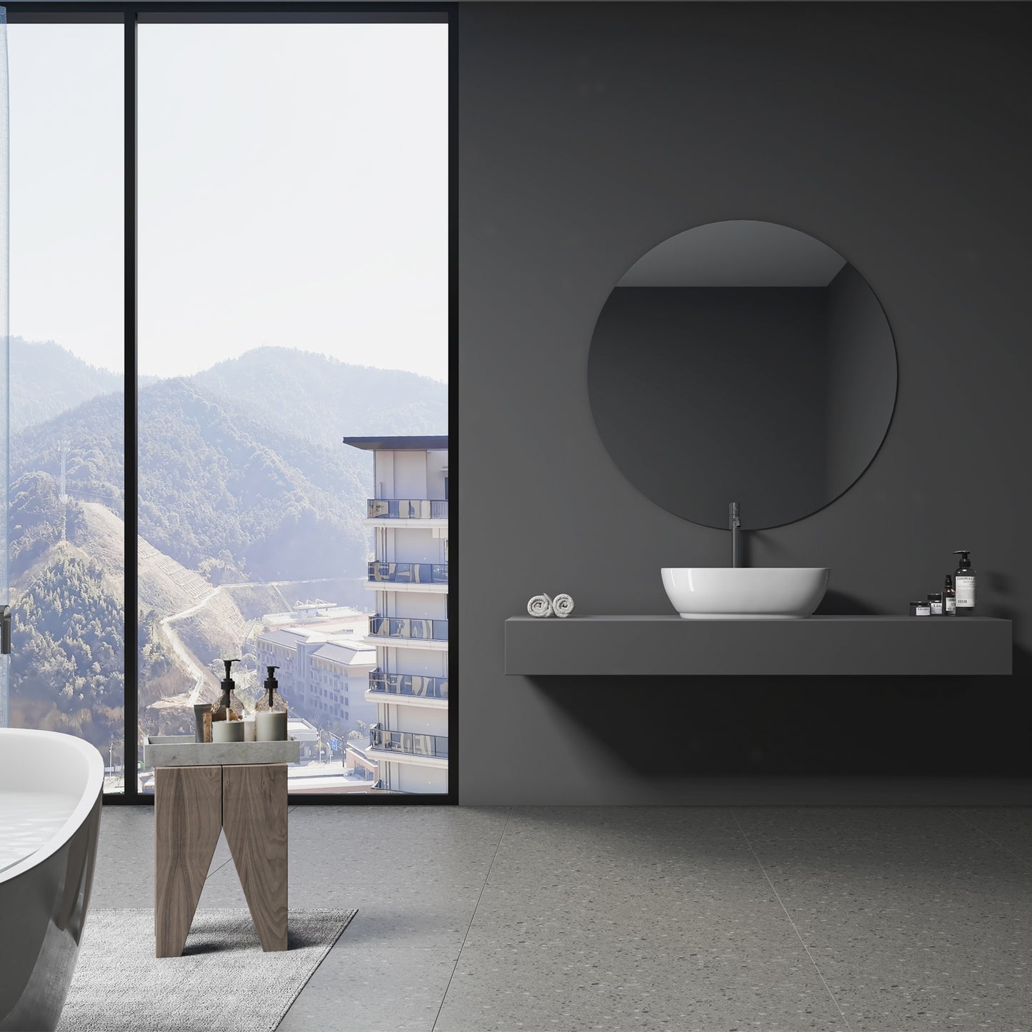 Tahoe 20 in. Oval White Finish Ceramic Vessel Bathroom Vanity Sink