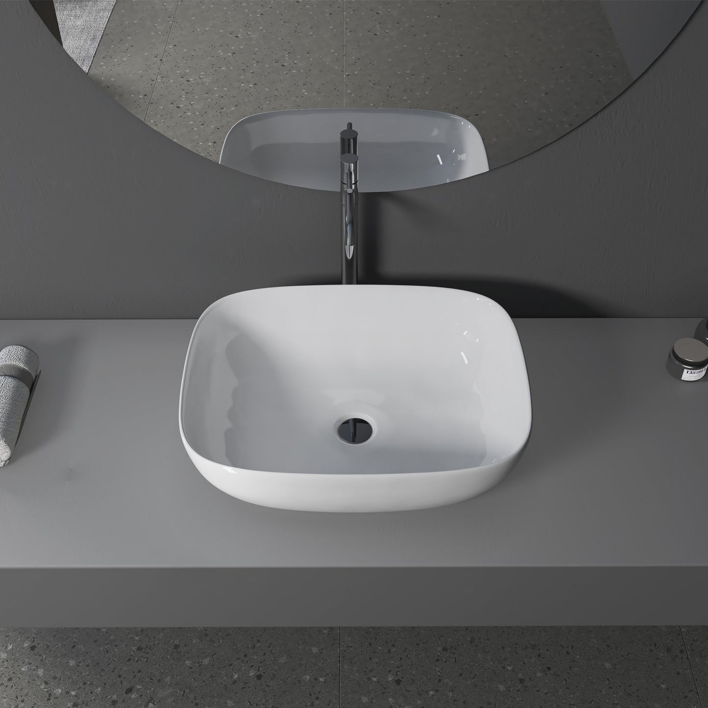 Tahoe 20 in. Oval White Finish Ceramic Vessel Bathroom Vanity Sink