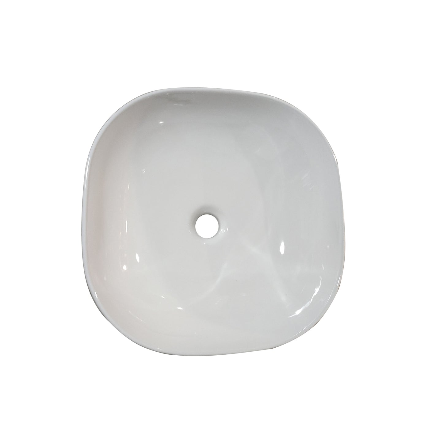 Zion 16 in. Square White Finish Ceramic Bathroom Vanity Sink
