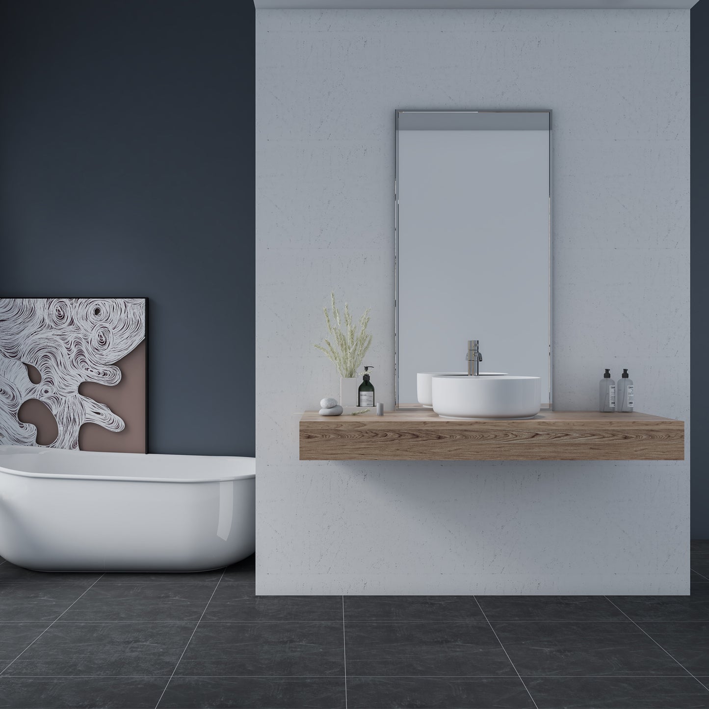 Sabine 14 in. Round White Finish Ceramic Vessel Bathroom Vanity Sink
