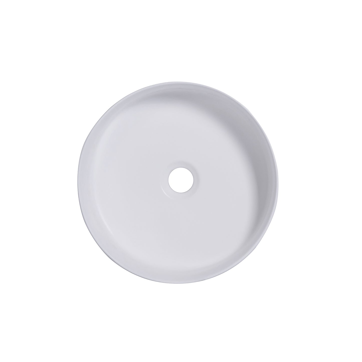 Sabine 14 in. Round White Finish Ceramic Vessel Bathroom Vanity Sink