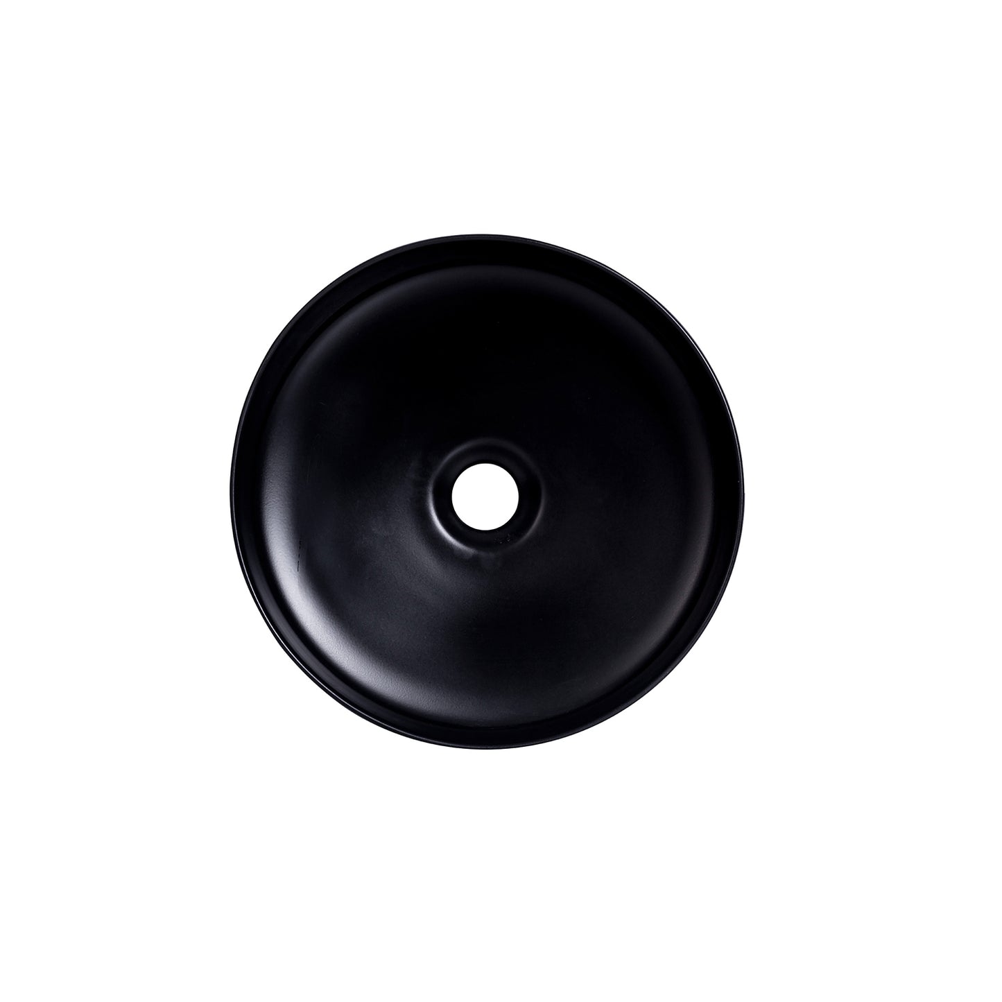 Sabine 14 in. Round Black Finish Ceramic Vessel Bathroom Vanity Sink