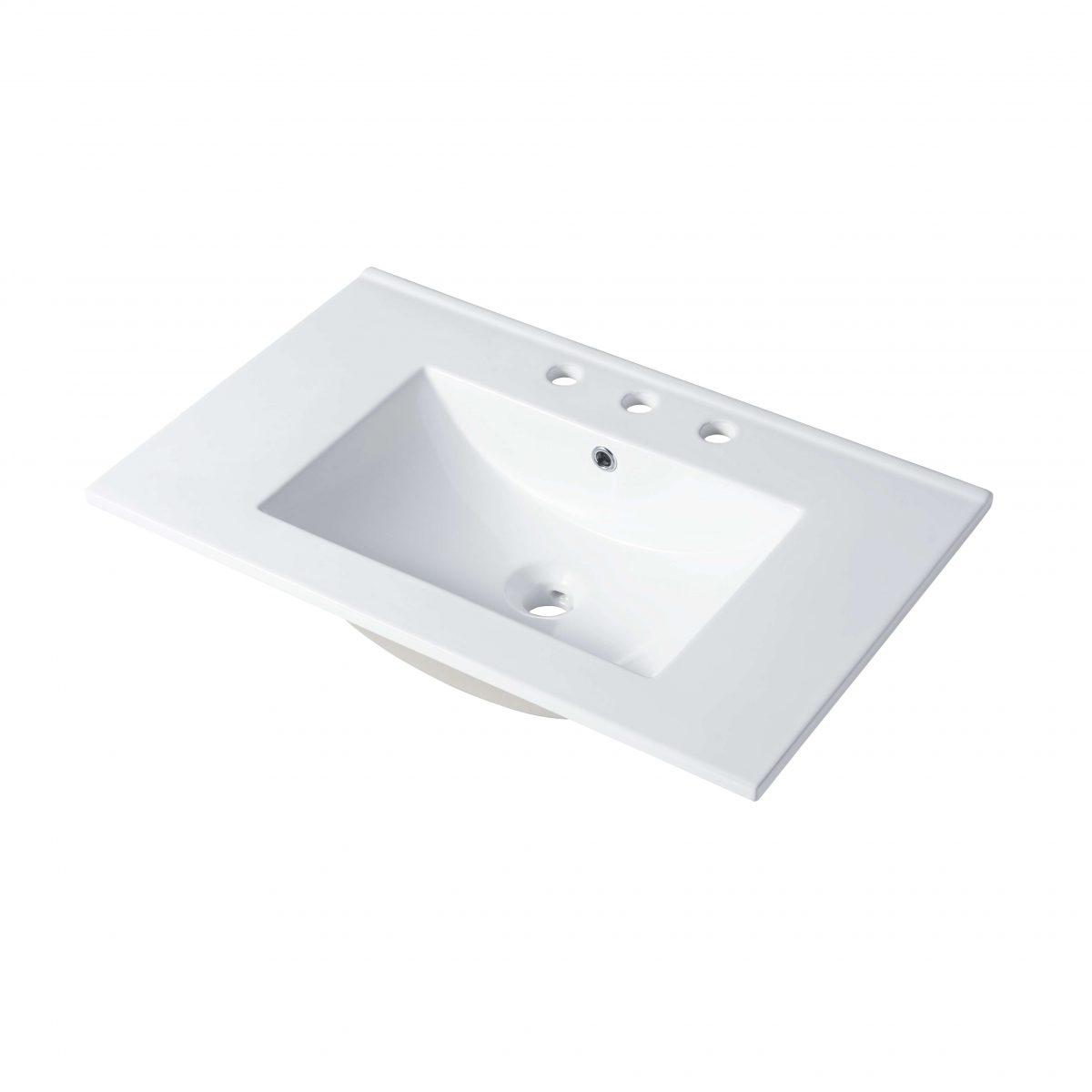 Ceramic Basin 30” x 18” Top – Mount Rectangular – Three holes – 8” Spread – C04 3018 TH