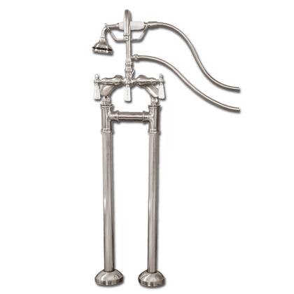 Freestanding H-Frame Supply Lines With Classic Gooseneck Faucet & Hand Held Shower Combo CAM-H-684 Brushed Nickel