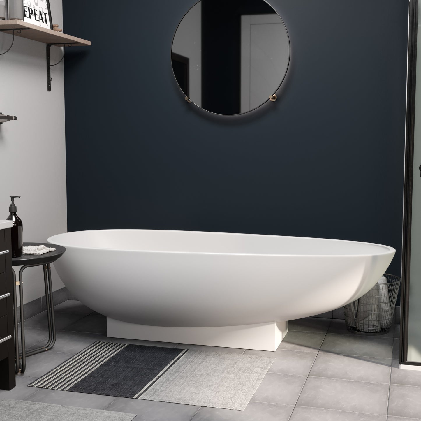 Cultured Marble Pedestal Tub 71 Inch