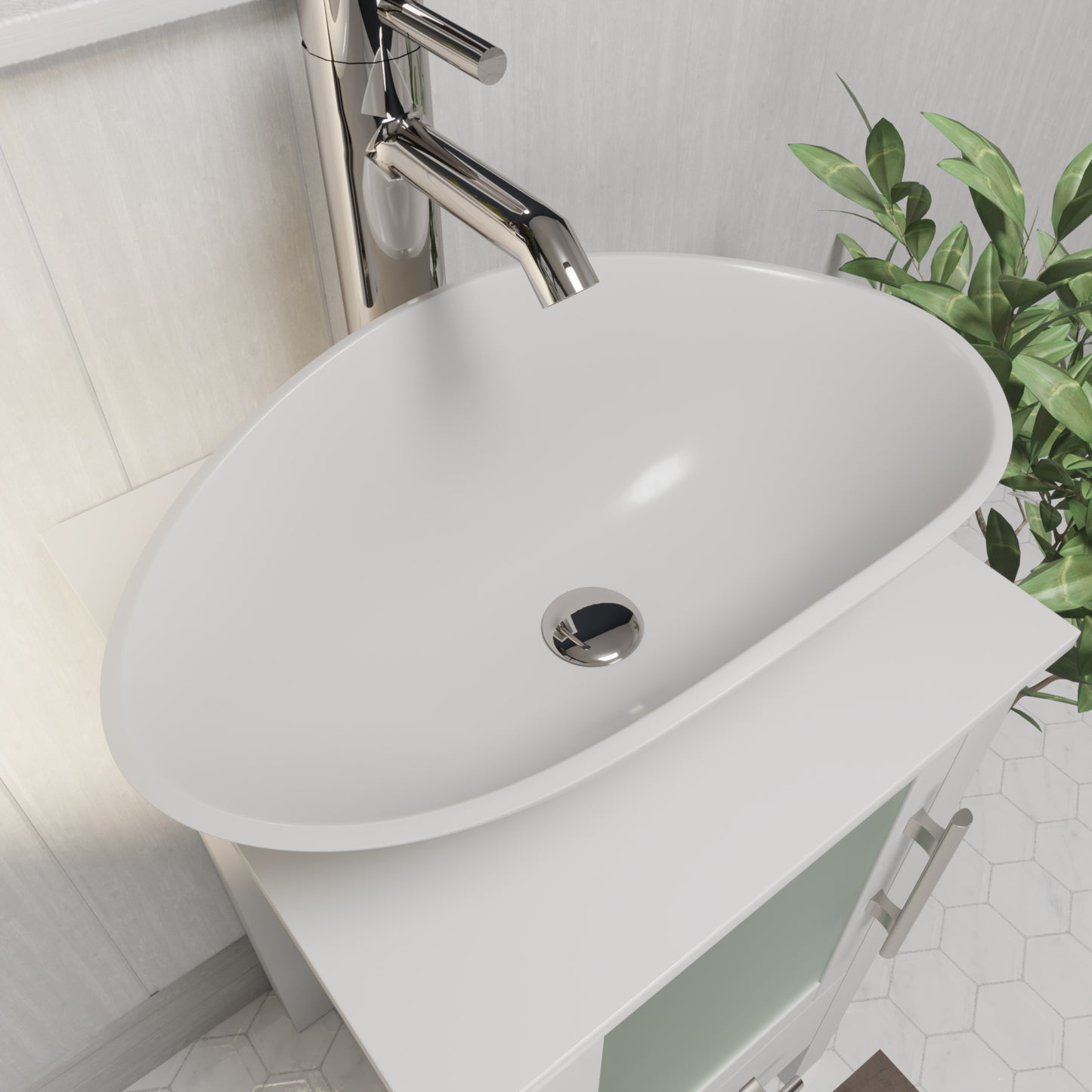 Dolomite Mineral Composite 24" Oval Vessel Sink