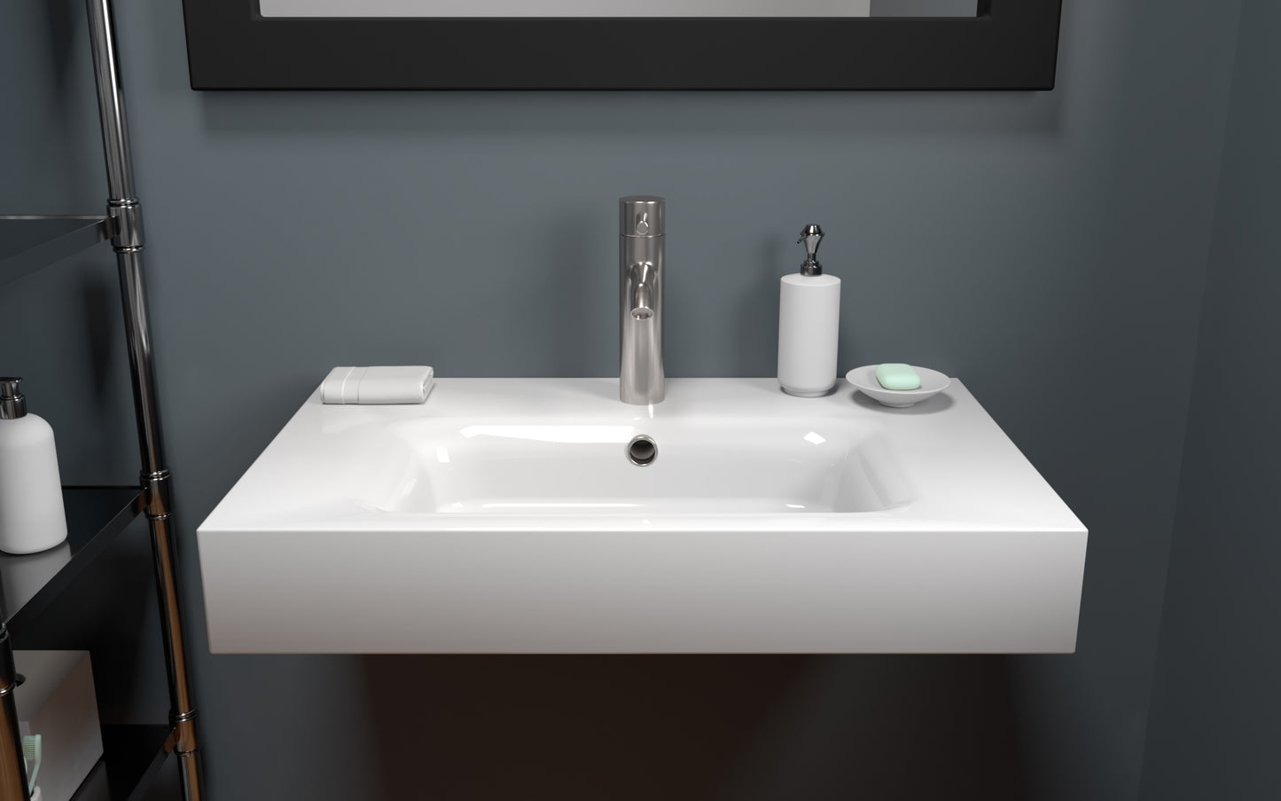Dolomite Mineral Composite 32" Wall Mounted Sink