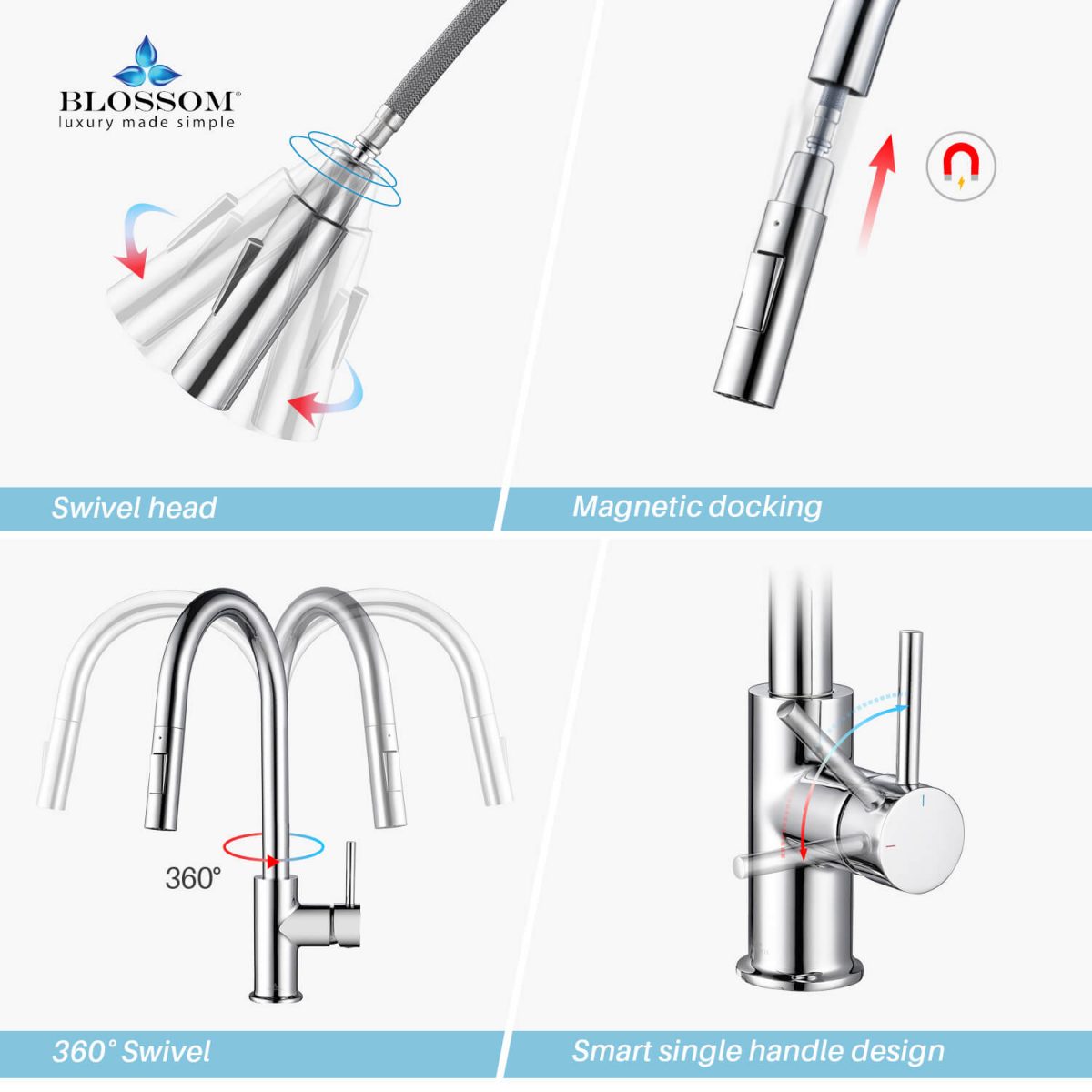 Single Handle Pull Down Kitchen Faucet – F01 206