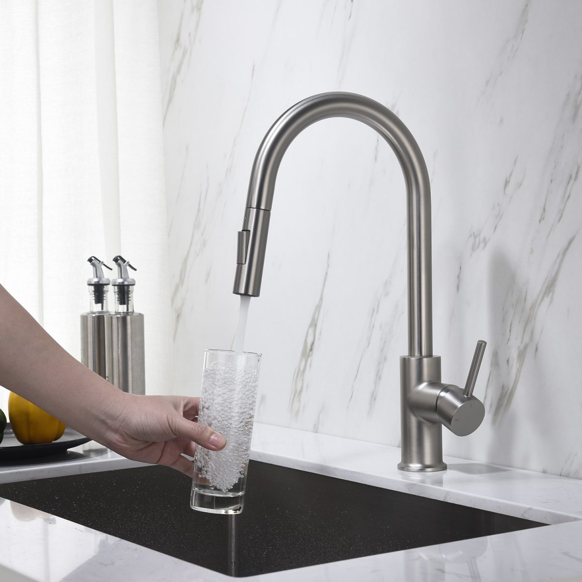 Single Handle Pull Down Kitchen Faucet – F01 206