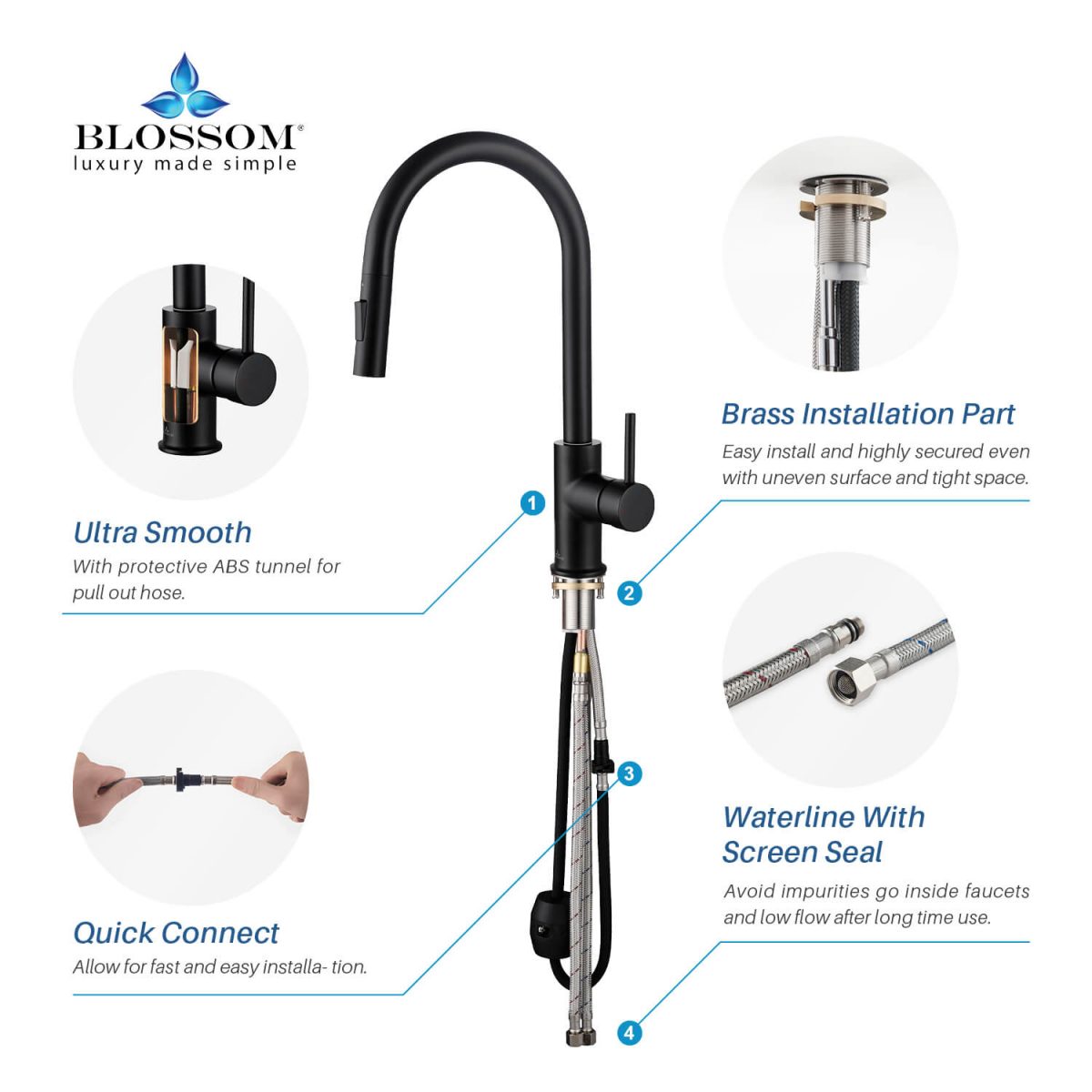 Single Handle Pull Down Kitchen Faucet – F01 206