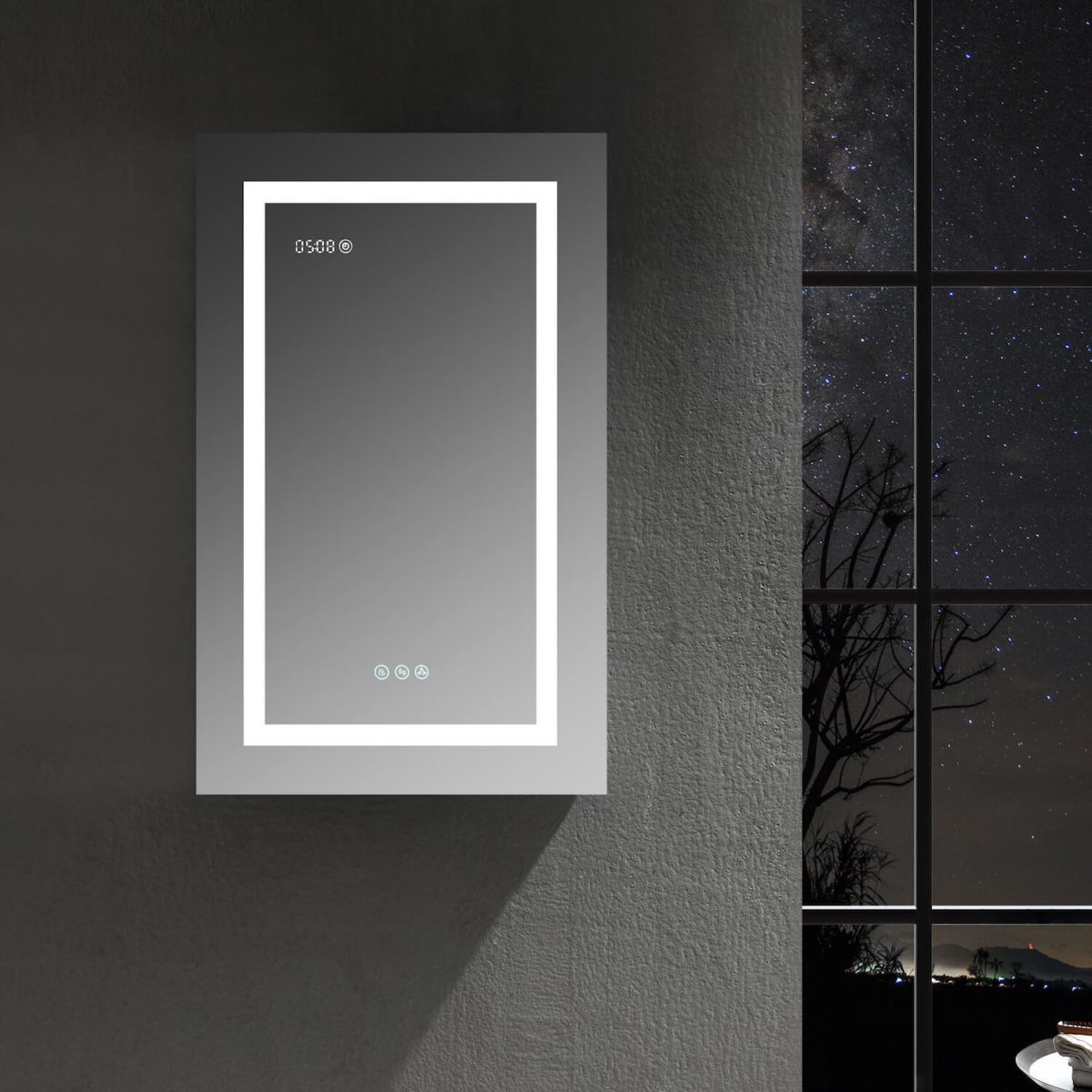 Sirius – 20 Inches LED Medicine Cabinet with Clock