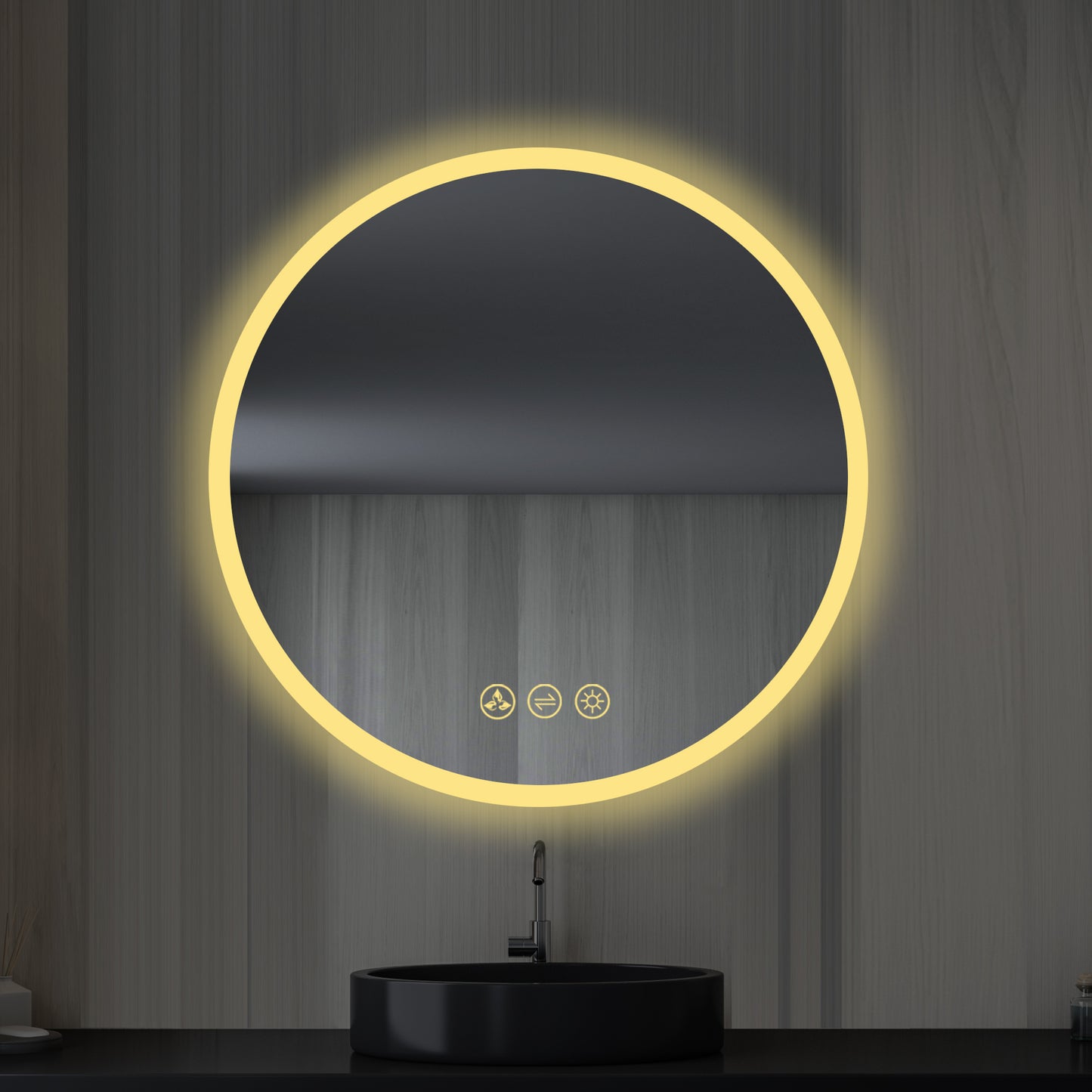 Orion 24″ Round LED Mirror with Frosted Side