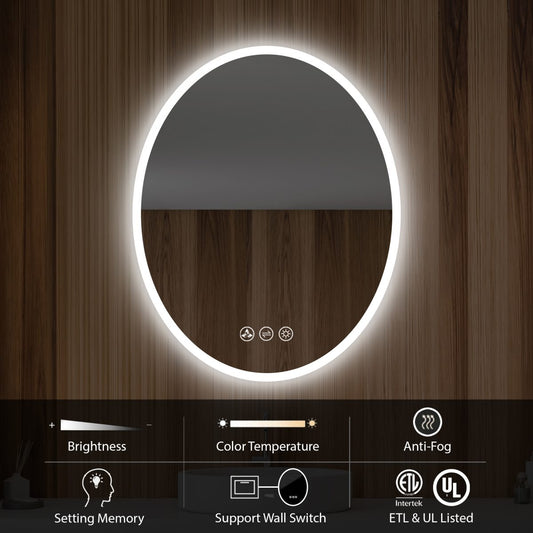 Oval 20 Inch Oval LED Mirror