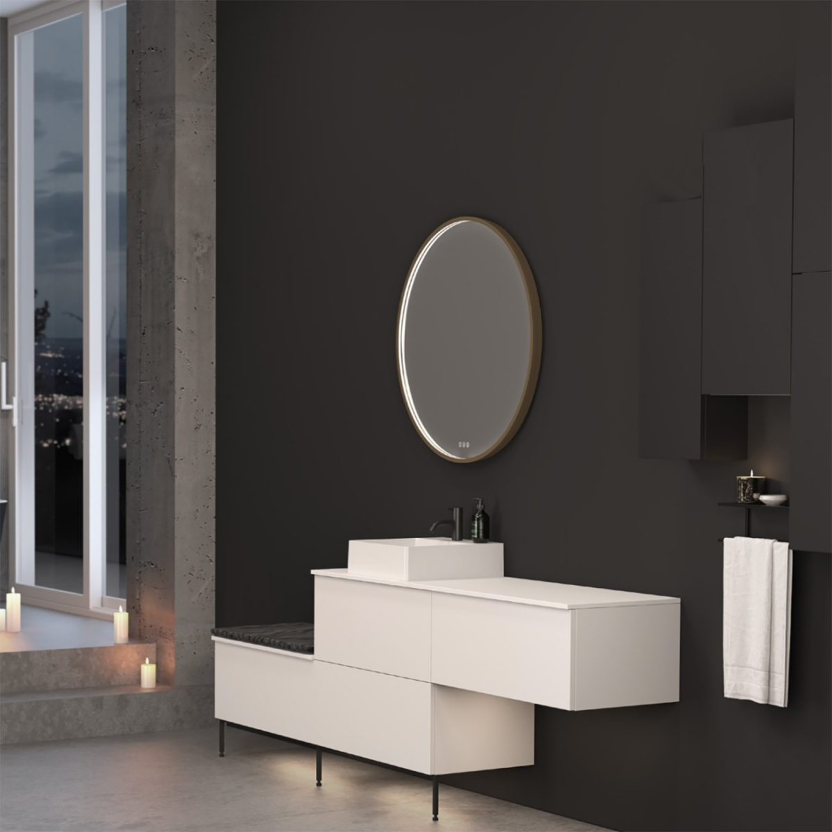 Oskar 36 Inch Round LED Mirror