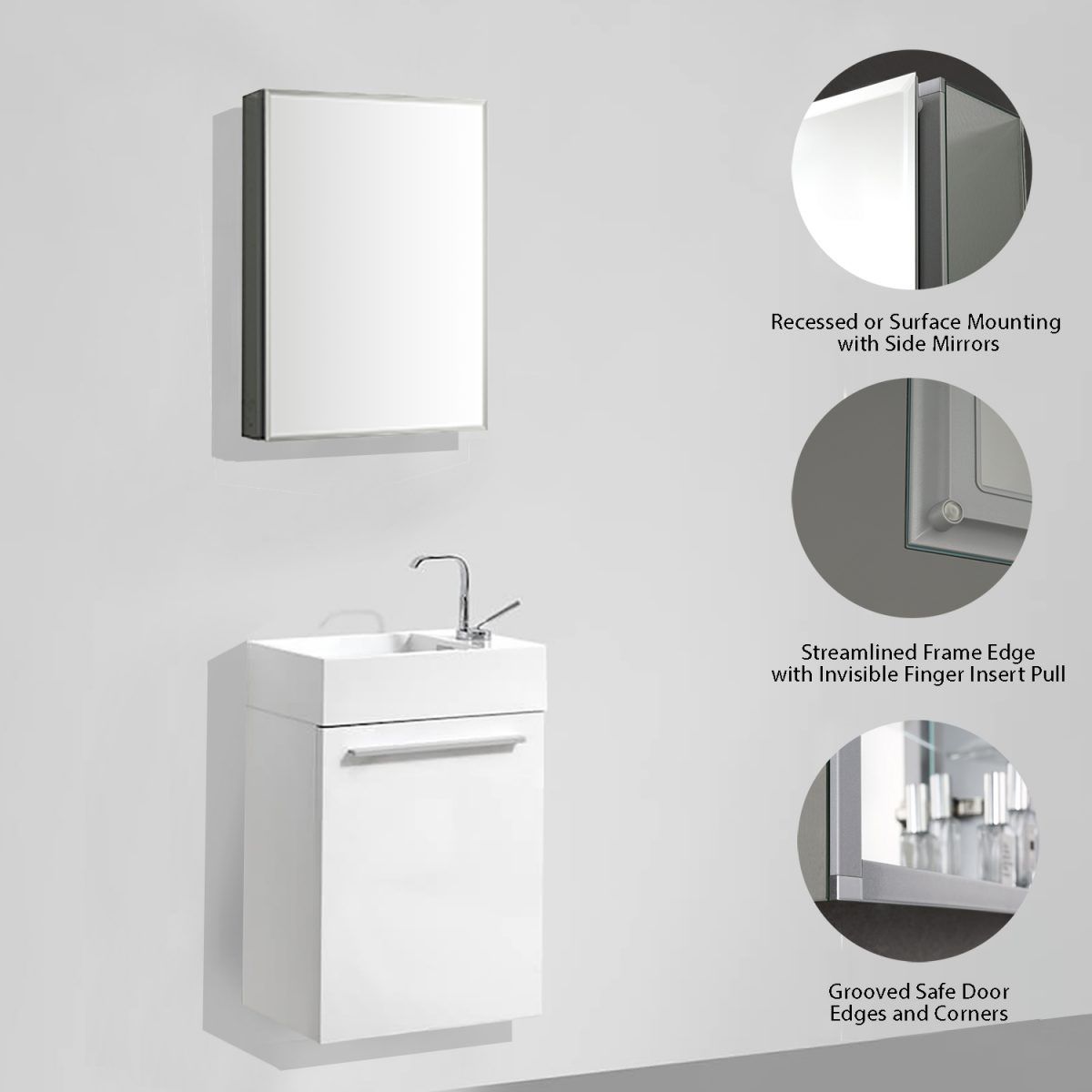 Aluminum Medicine Cabinet with Mirror – MC8 1620