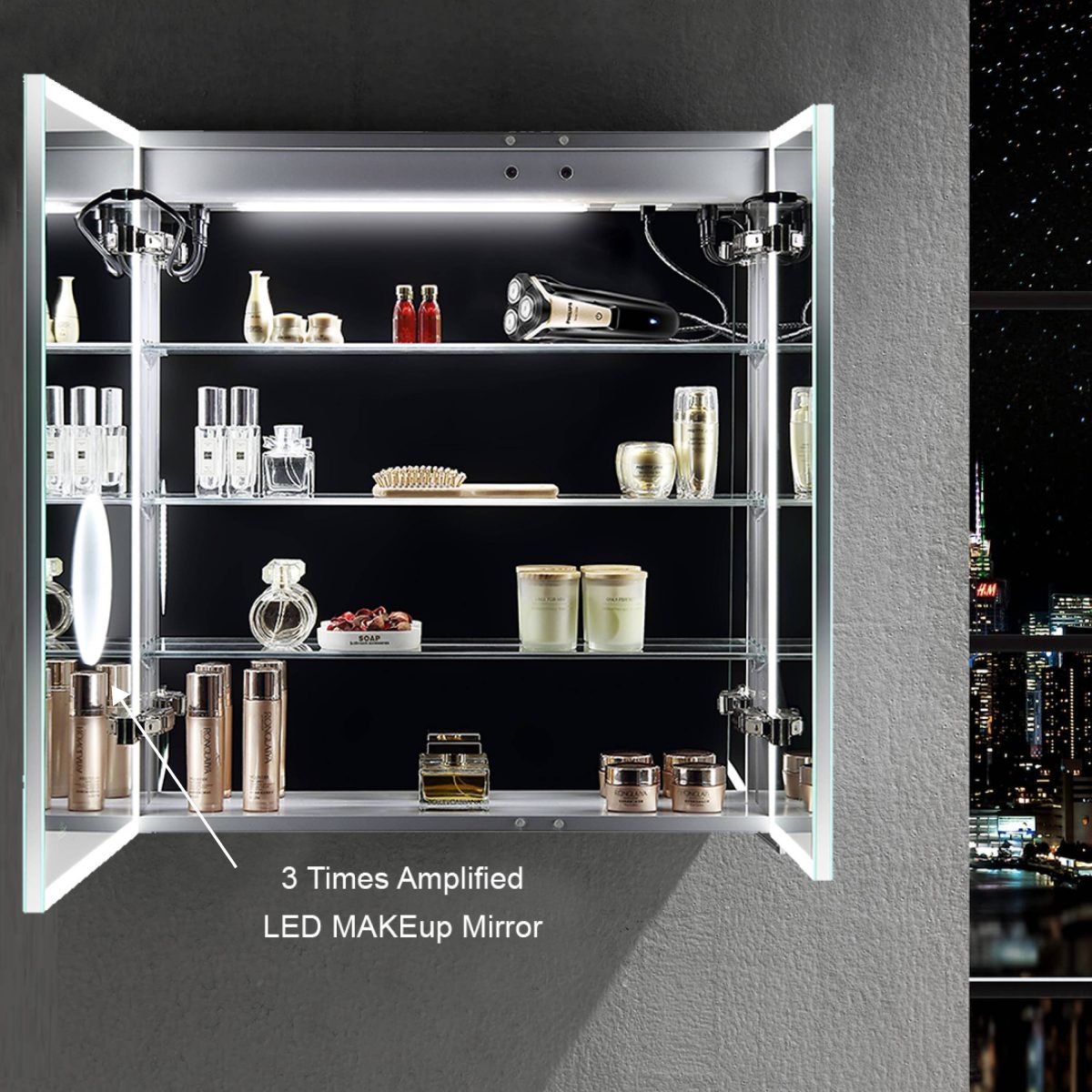 Sirius – 30 Inches LED Medicine Cabinet with Clock