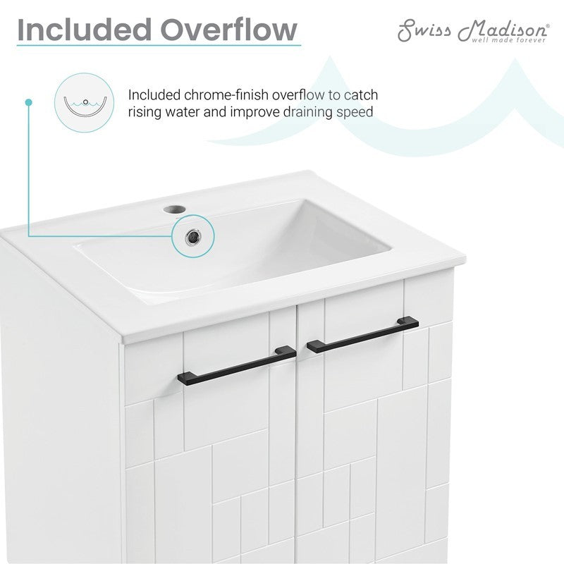 Annecy 24" Bathroom Vanity in Mondrian White - SM-BV250W