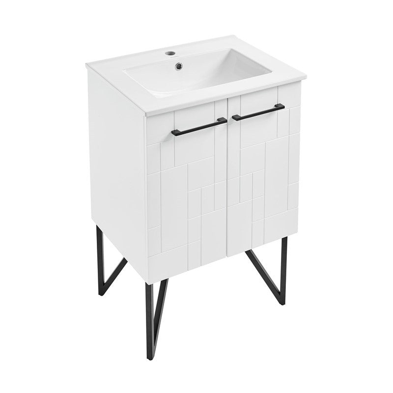 Annecy 24" Bathroom Vanity in Mondrian White - SM-BV250W