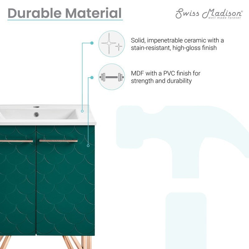 Annecy 24" Bathroom Vanity in Barracuda Teal - SM-BV253T