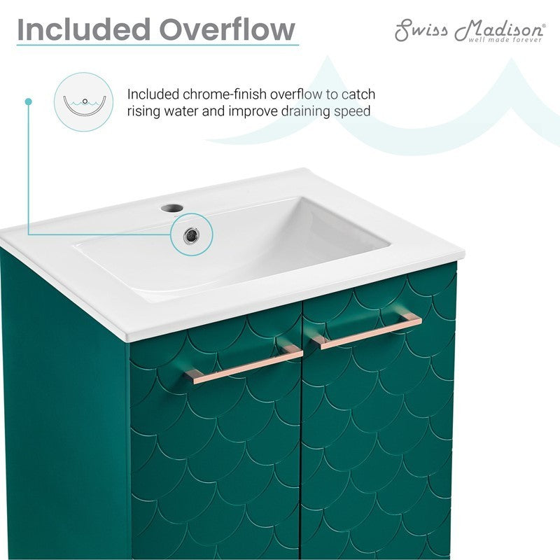 Annecy 24" Bathroom Vanity in Barracuda Teal - SM-BV253T