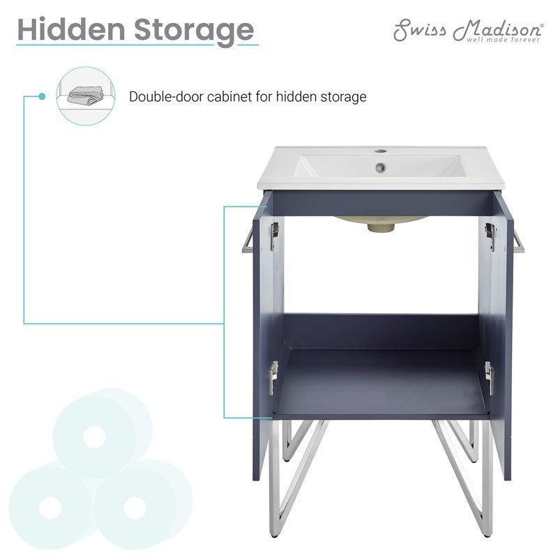 Annecy 24" Bathroom Vanity in Cinder Purple - SM-BV258E