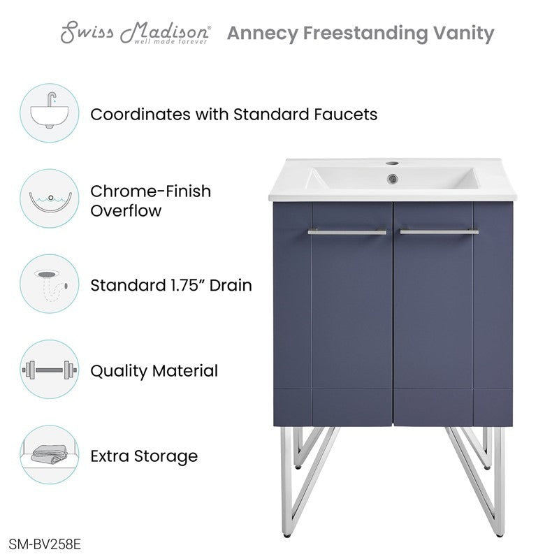 Annecy 24" Bathroom Vanity in Cinder Purple - SM-BV258E