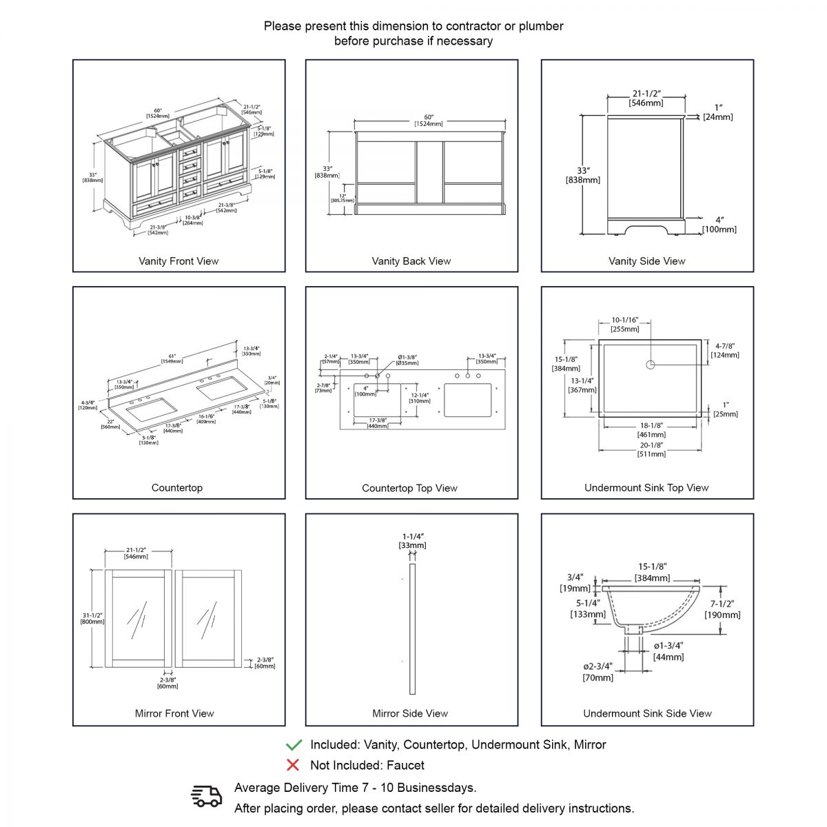 Copenhagen 60″ Vanity