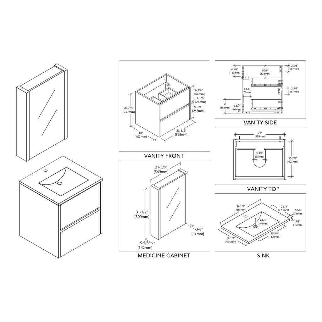 Valencia 24 Inch Vanity