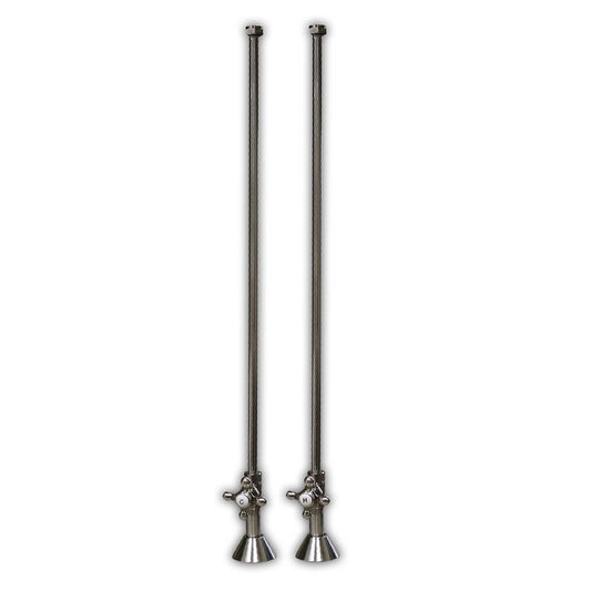 Clawfoot Bathtub Plumbing Deck Mount Supply Lines-Brushed Nickel