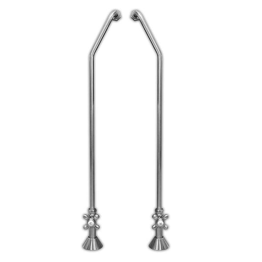 Clawfoot Tub Wall Mount Supply Lines-Polished Chrome