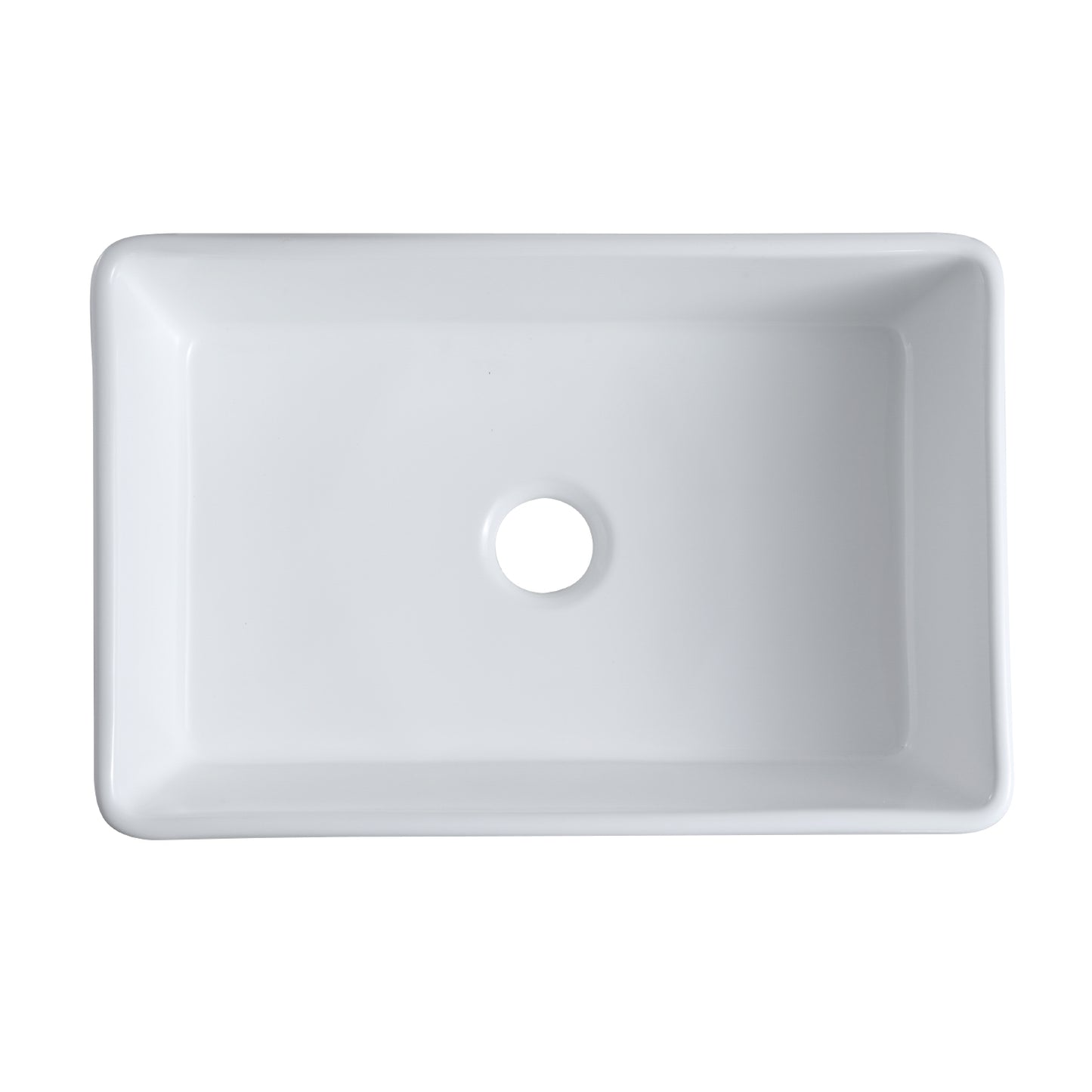 Ancona Glossy White Ceramic Rectangular 30" L x19.7" W Vessel Sink