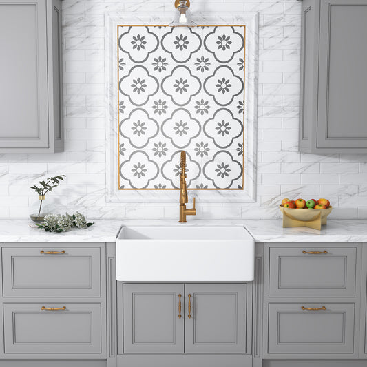 Trento Glossy White Ceramic Rectangular 33" L x 19.7" W Vessel Bathroom Sink