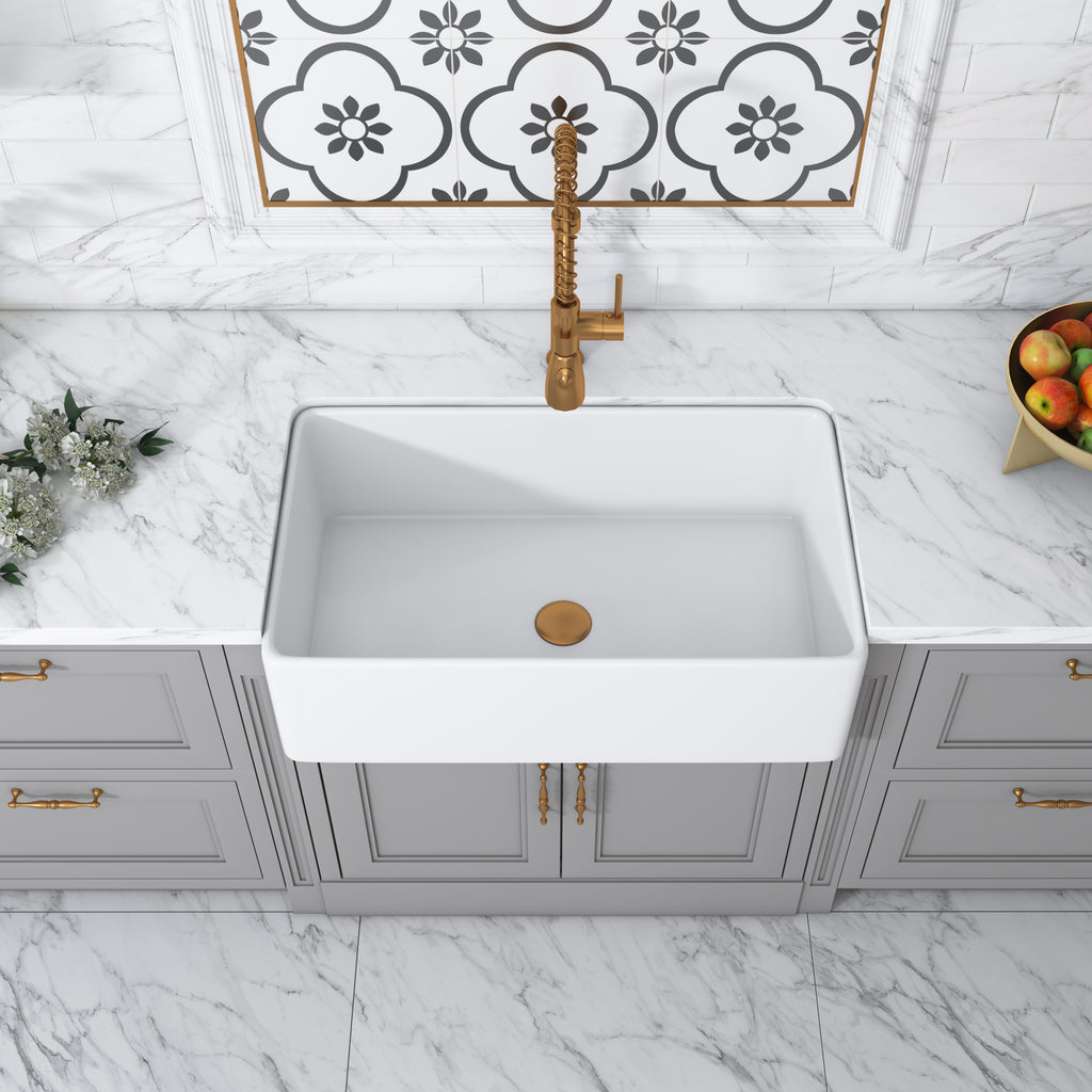 Trento Glossy White Ceramic Rectangular 33" L x 19.7" W Vessel Bathroom Sink