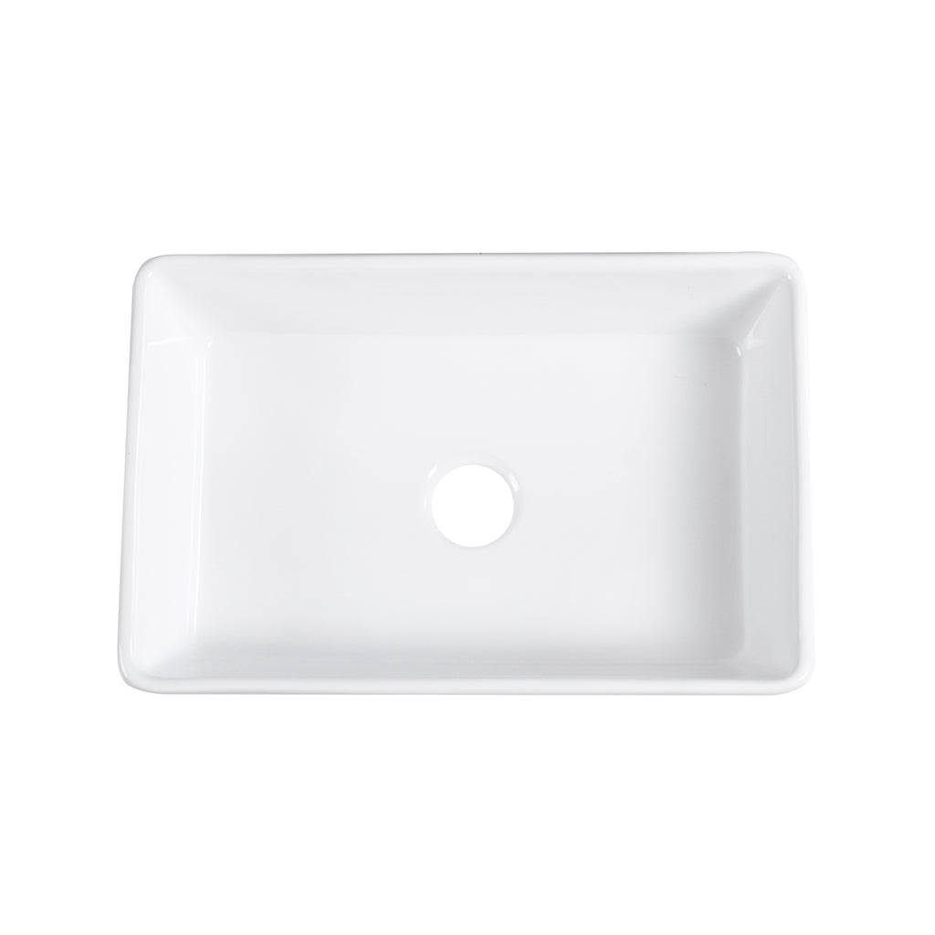Treviso Glossy White Ceramic Rectangular 30" L x 19.7" W Vessel Bathroom Sink