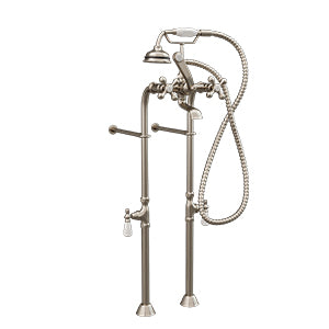 Complete Brushed Nickel Free Standing Plumbing Package for Clawfoot Tub