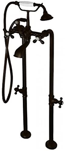 Clawfoot Tub Freestanding British Telephone Faucet & Hand Held Shower Combo-Oil Rubbed Bronze