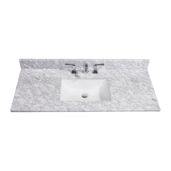 49 in. Natural Marble Vanity Top with White Sink