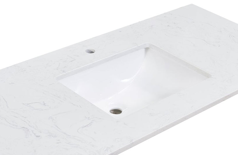 20 in. Retegular White Finish Ceramic Undermount Vanity Sink