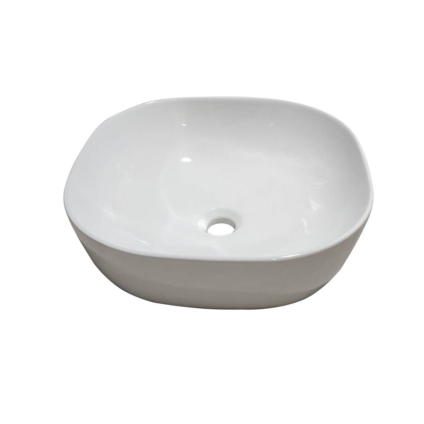 Zion 16 in. Square White Finish Ceramic Bathroom Vanity Sink