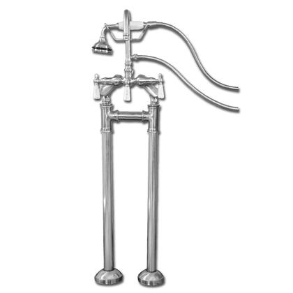 Freestanding H-Frame Supply Lines With Classic Gooseneck Faucet & Hand Held Shower Combo CAM-H-684 Chrome