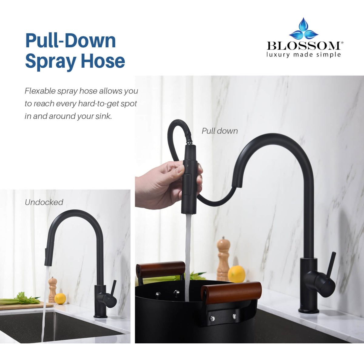 Single Handle Pull Down Kitchen Faucet – F01 206