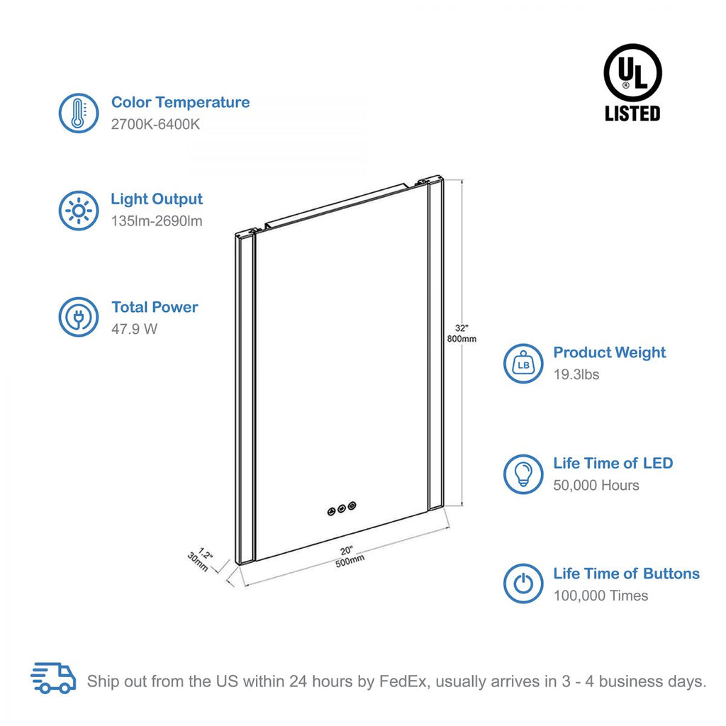 Binary 20″ LED Mirror