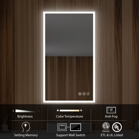 Beta 21″x36″ LED Mirror with Frosted Sides