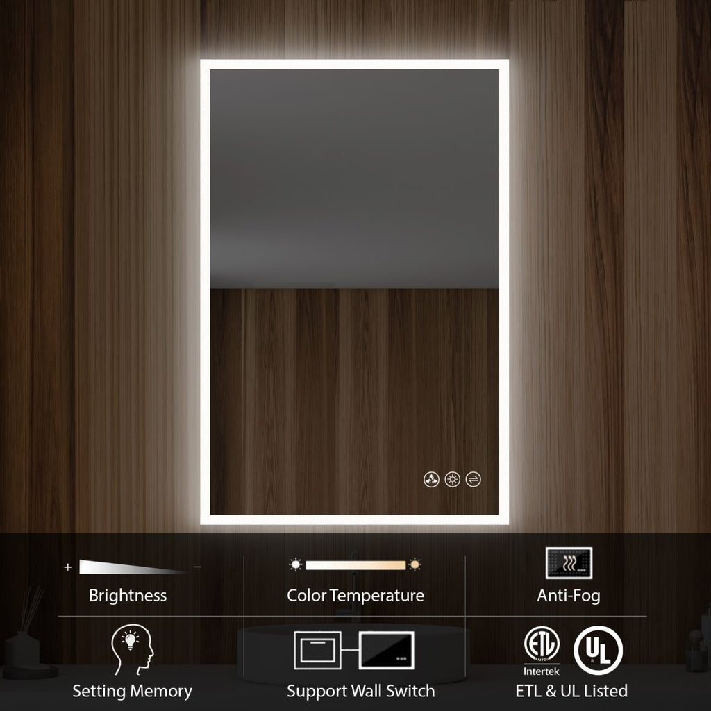 Beta 24″x36″ LED Mirror with Frosted Sides