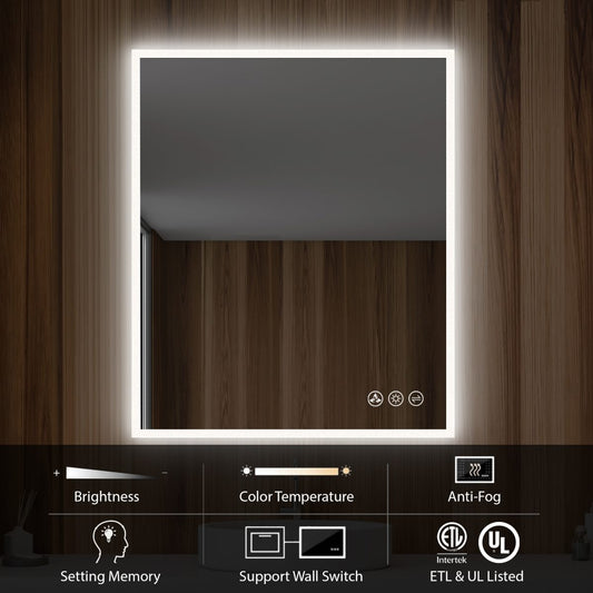 Beta 30″x36″ LED Mirror with Frosted Sides