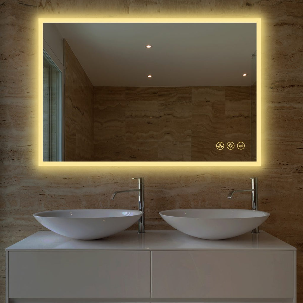 Beta 48″x36″ LED Mirror with Frosted Sides