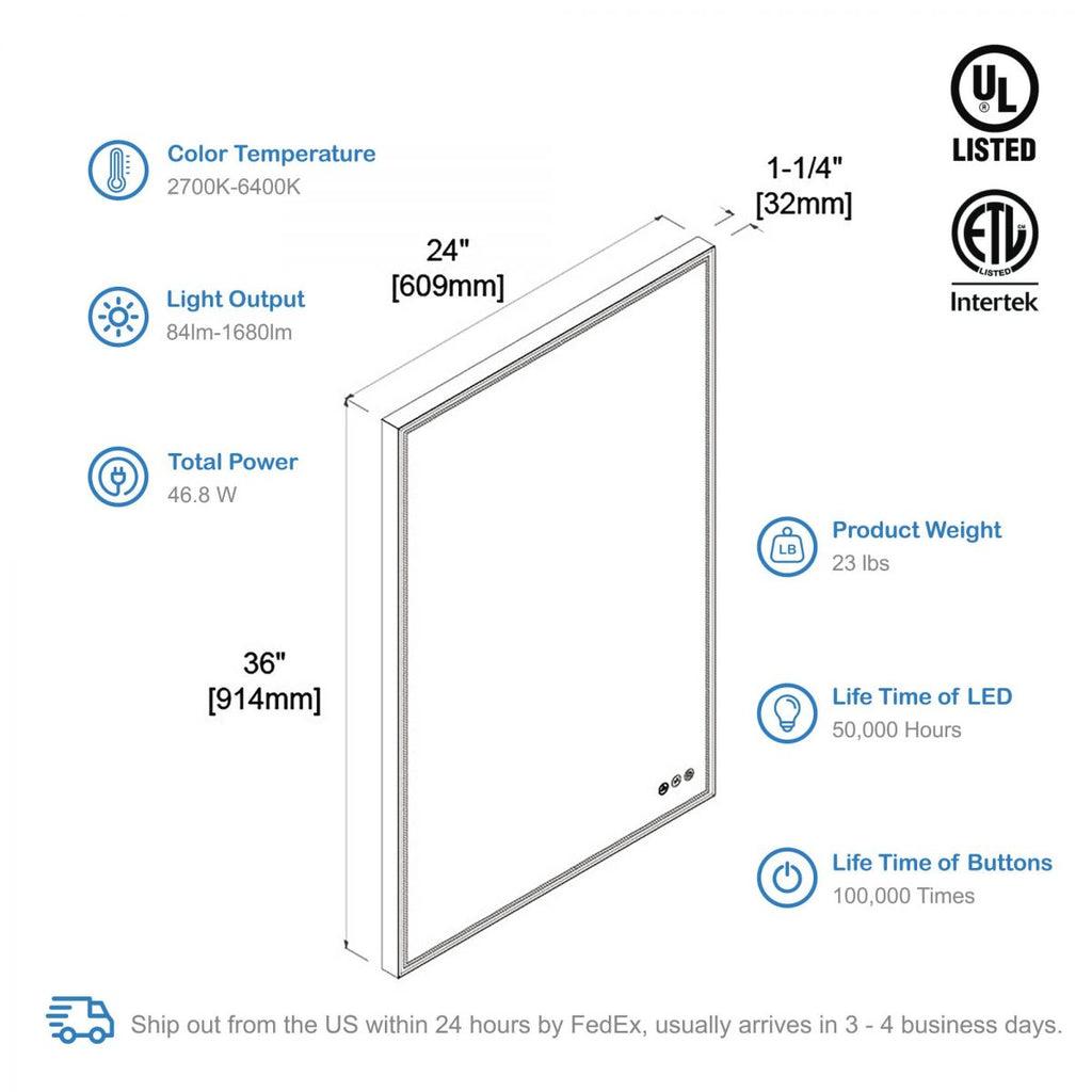 Stellar 24 Inch LED Mirror